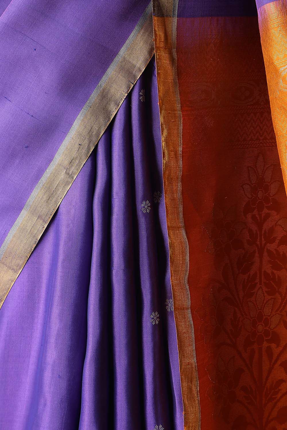 Purple Pure Silk South Saree image number null