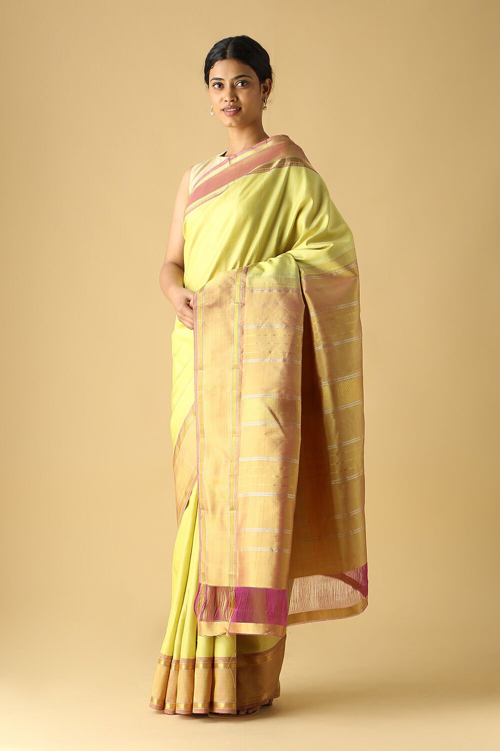 Light Green Pure Silk Kanjivaram Saree image number null