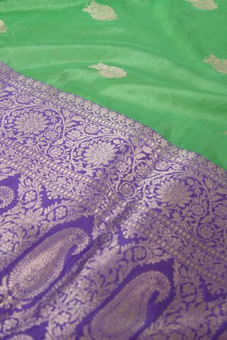 Light Green Pure Silk Kadwa Banarasi Saree thumbnail image number null
