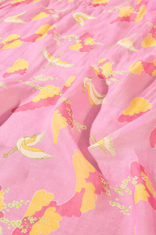 Pink Screen Printed Viscose Organza Saree thumbnail image number null