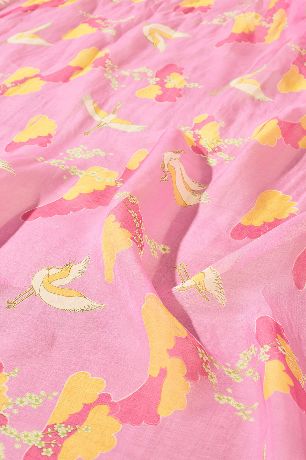 Pink Screen Printed Viscose Organza Saree image number null