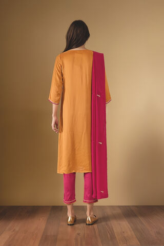 Orange Viscose Embroidered Kurta Set thumbnail image number null