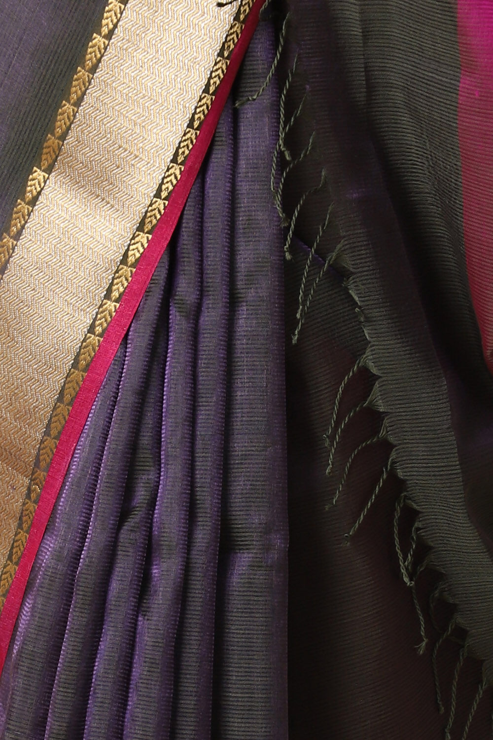 Purple Pure Cotton Tissue Maheswari Saree image number null