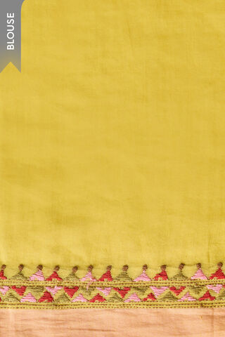 Yellow Kantha Embroidered Pure Cotton Bengal Saree thumbnail image number null