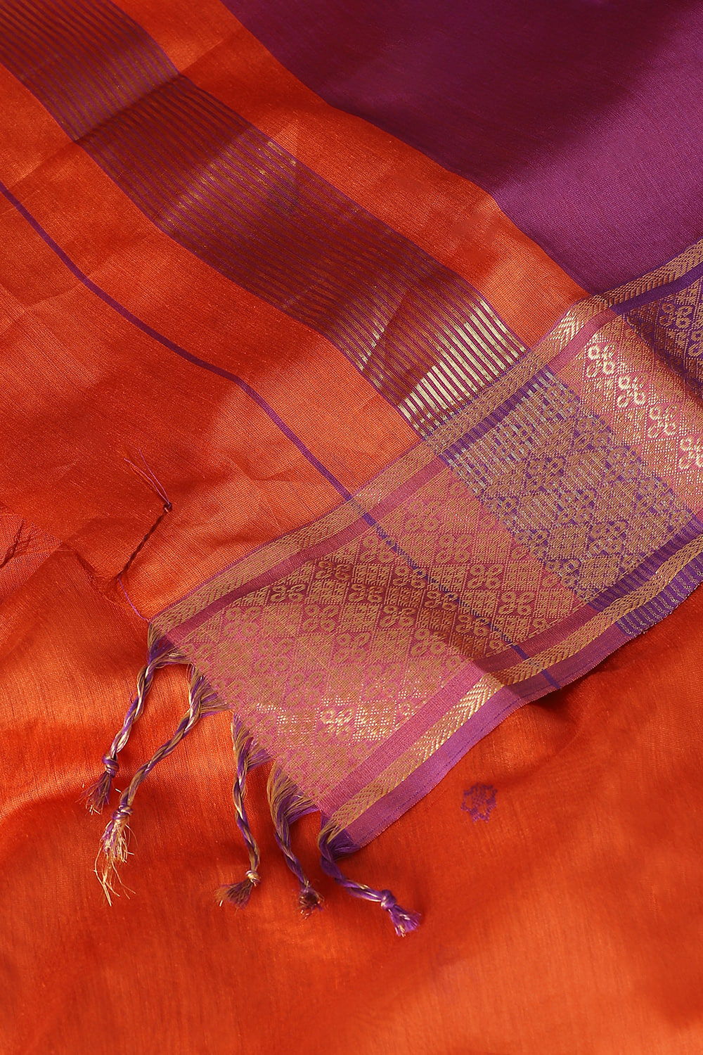 Orange Pure Silk Cotton Maheswari Saree image number null