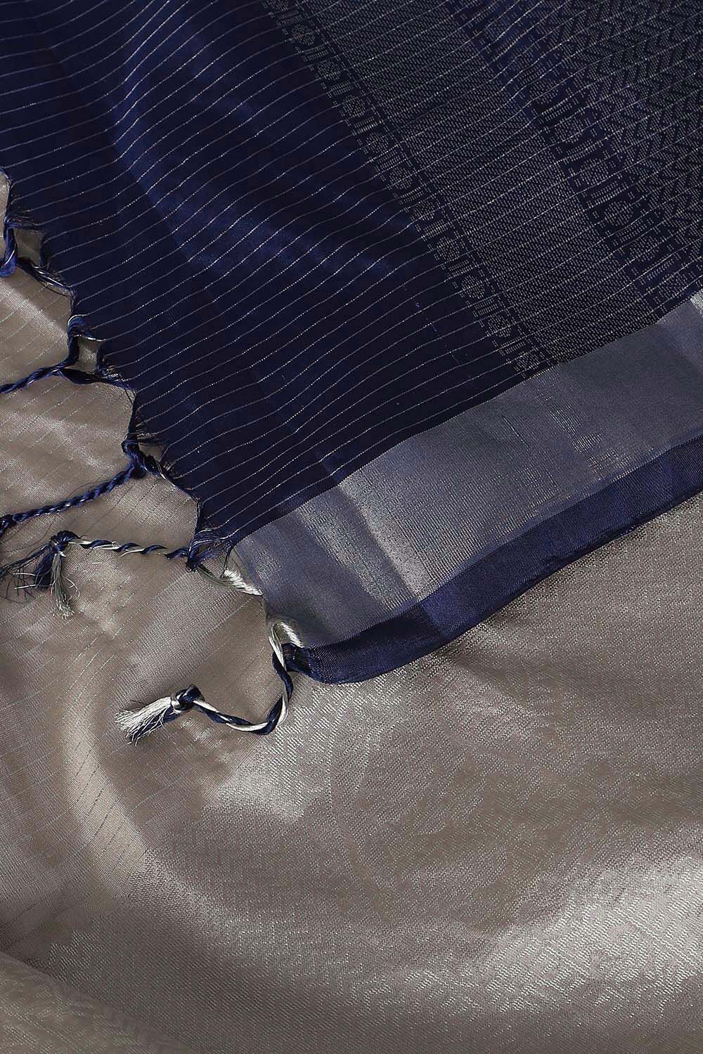 Grey Pure Silk South Saree image number null