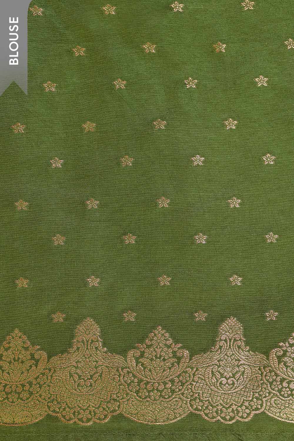 Green Woven Pure Viscose Saree image number null