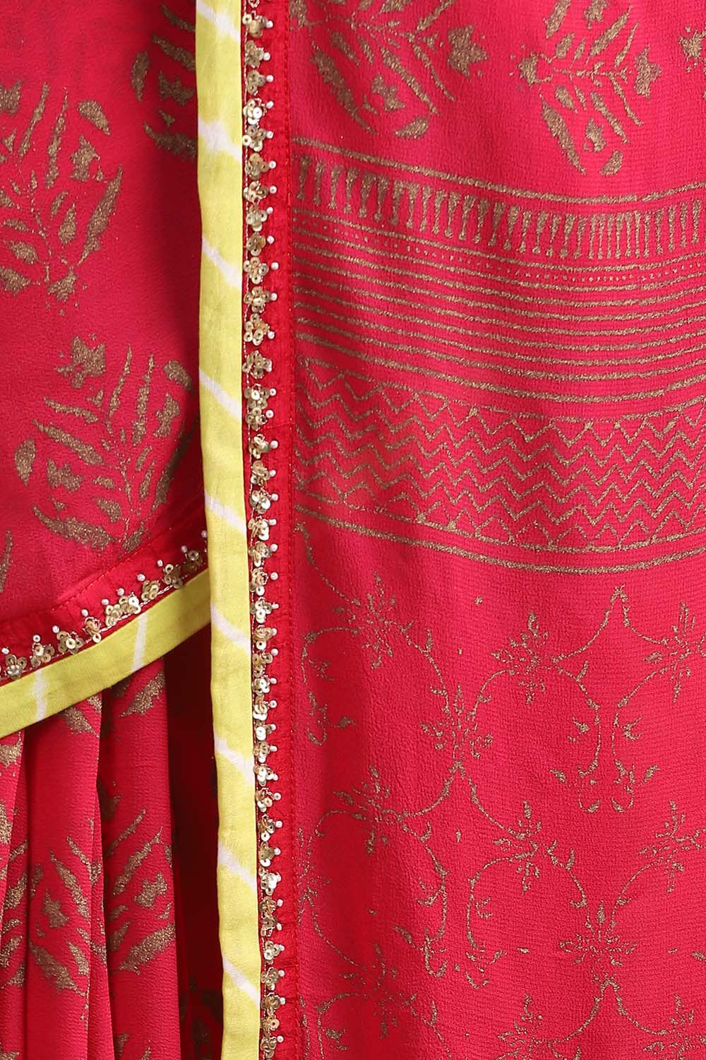 Pink Viscose Printed Saree image number null