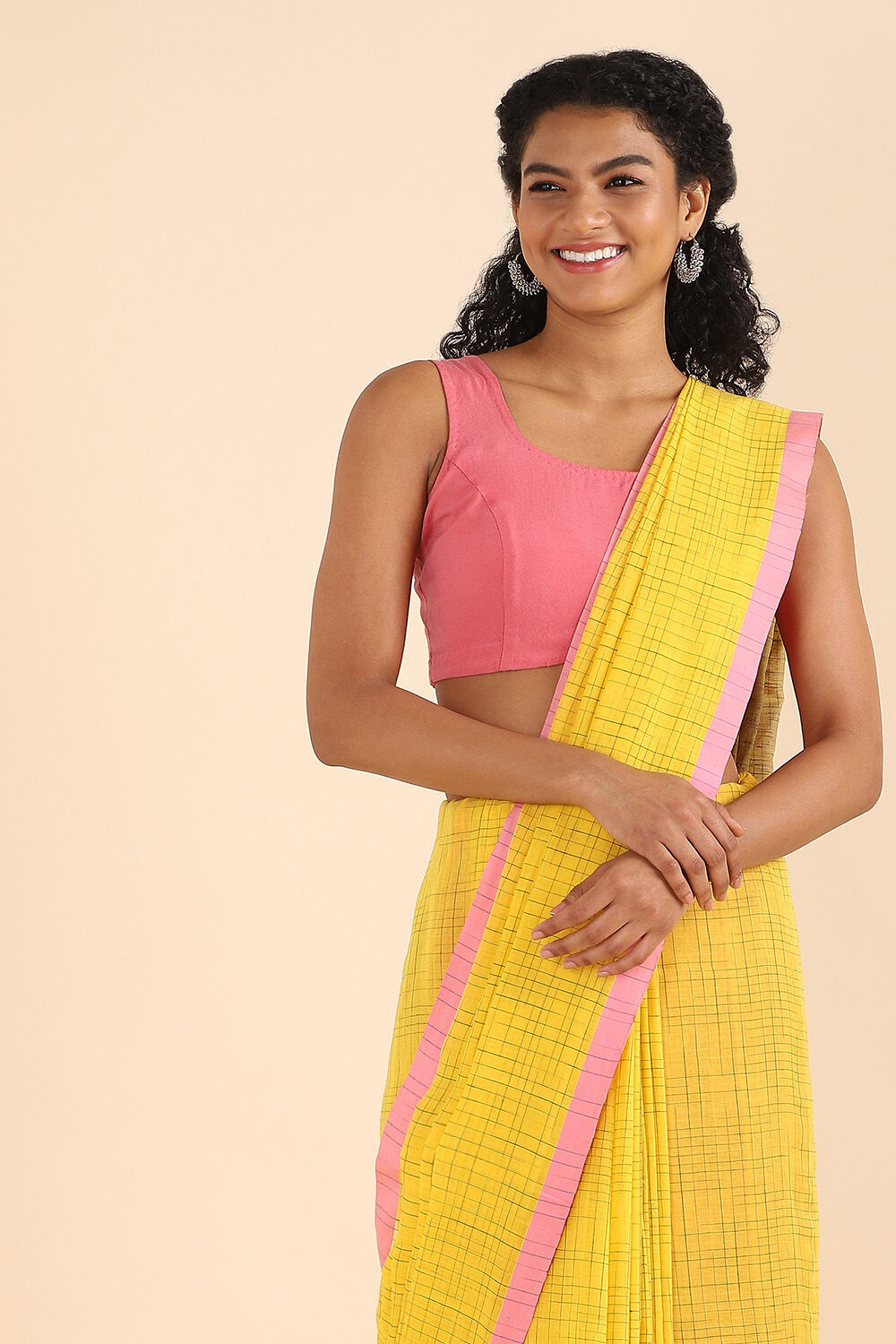 Yellow Pure Cotton Bengal Saree image number null