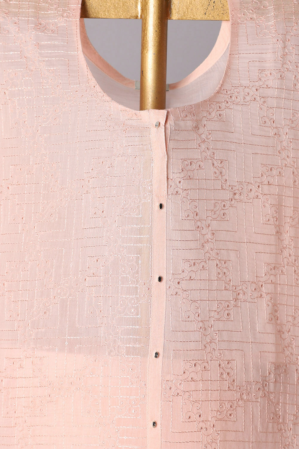 Pink Silk Cotton Embroidered Semistitched Suit Set image number null