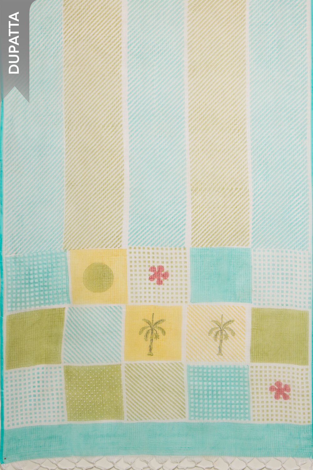 Light Blue Pure Cotton Embroidered Unstitched Suit Set image number null