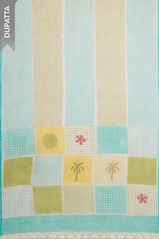 Light Blue Pure Cotton Embroidered Unstitched Suit Set thumbnail image number null