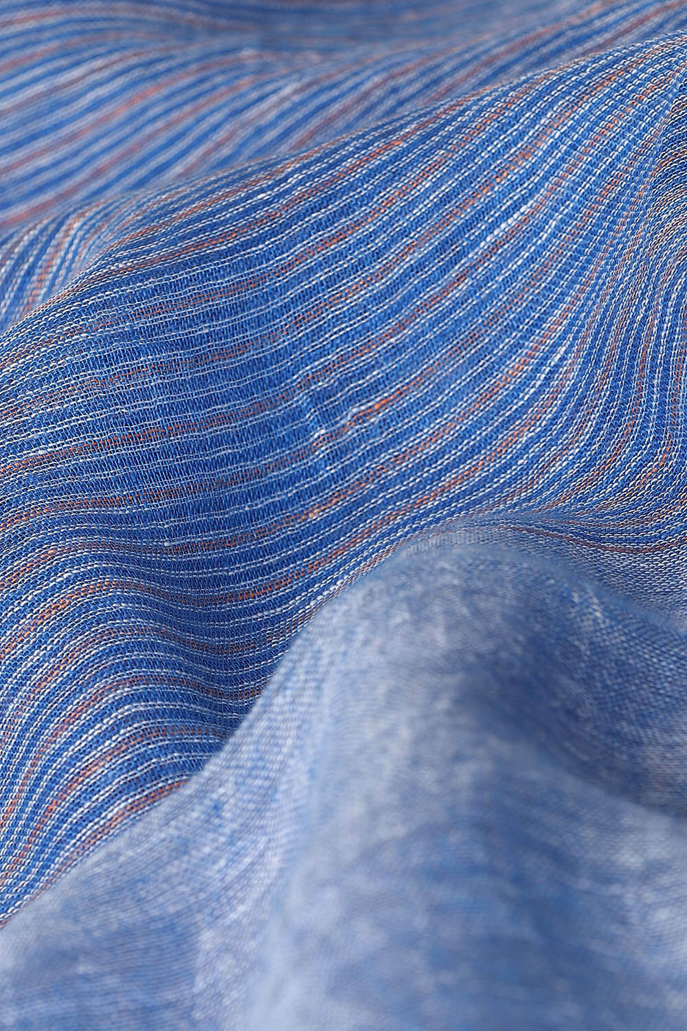 Light Blue Pure Linen Bengal Saree image number null