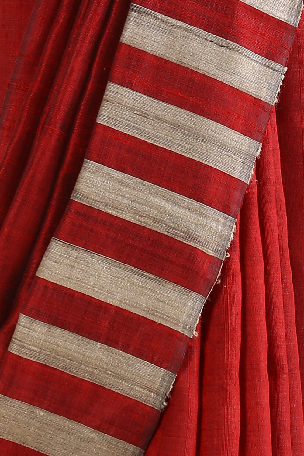 Dark Red Pure Silk Woven Saree image number null