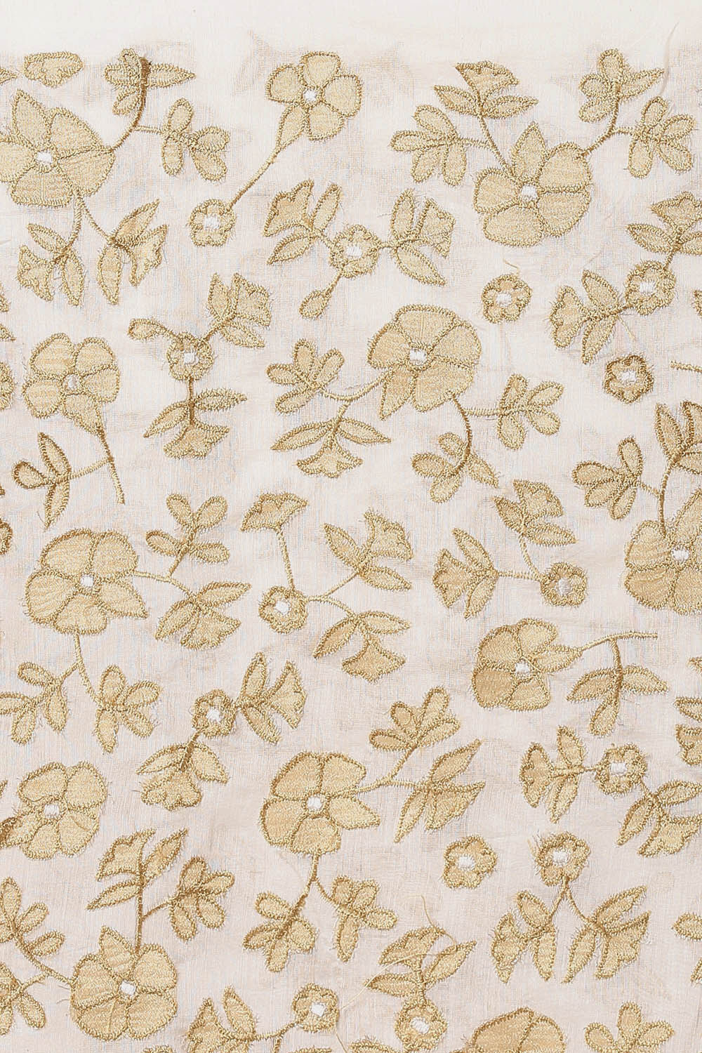 White Pure Silk Cotton Embroidered Saree image number null