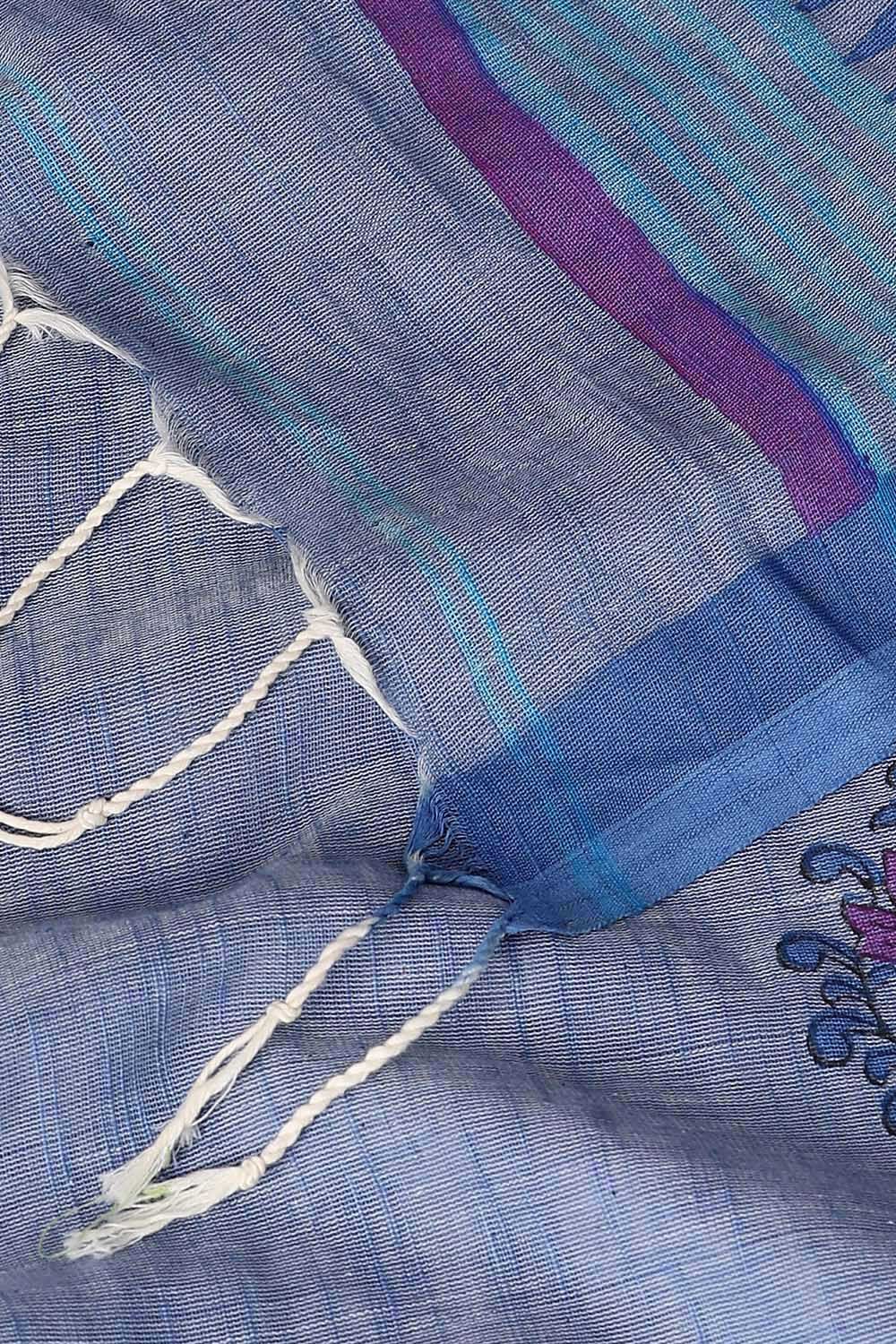 Light Blue Pure Cotton Printed Saree image number null