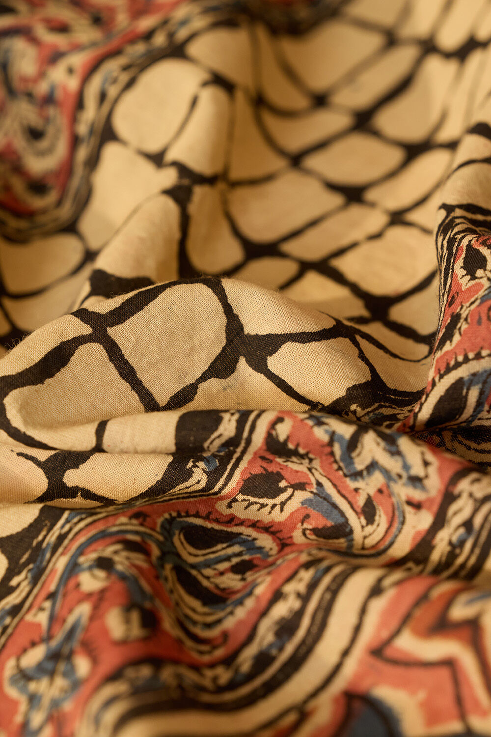 Brown Printed Kalamkari Machilipatnam Pure Cotton Saree image number null