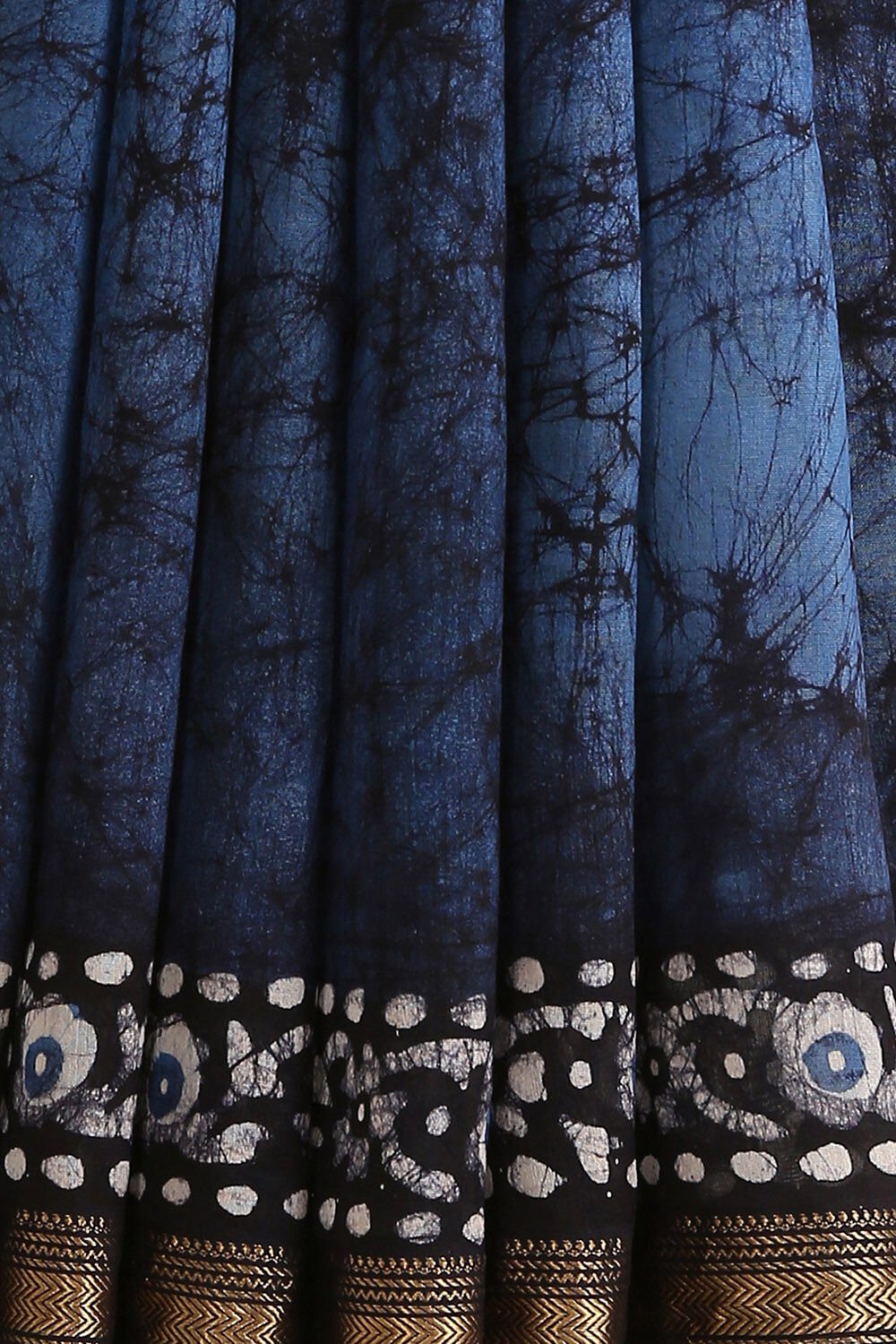 Blue Batik Pure Silk Cotton Saree image number null
