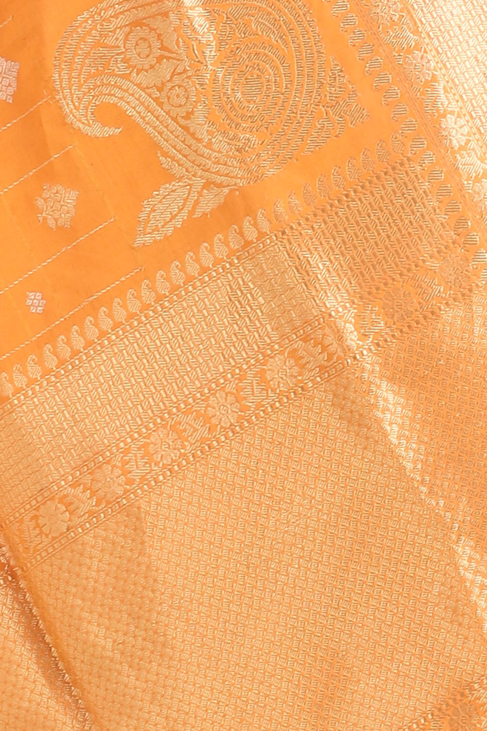 Light Orange Pure Silk Banarasi Saree image number null