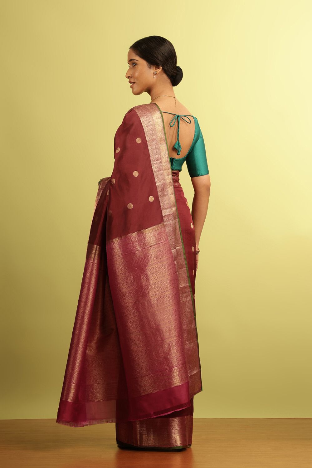 Brown Woven Silk Viscose Saree image number null