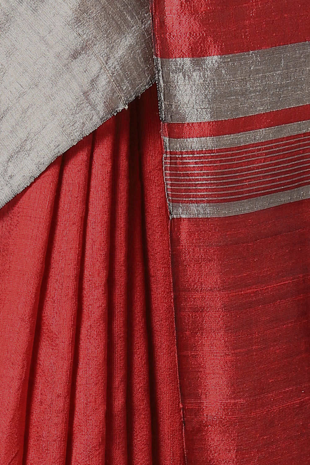 Red Pure Silk Woven Saree image number null