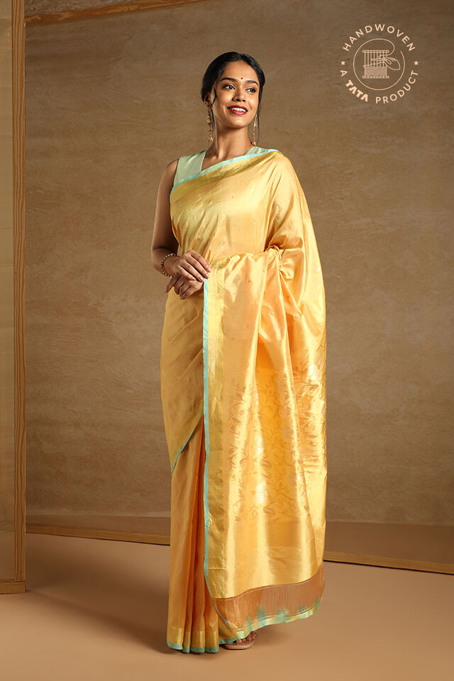 Yellow Pure Silk Uppada Jamdani Saree