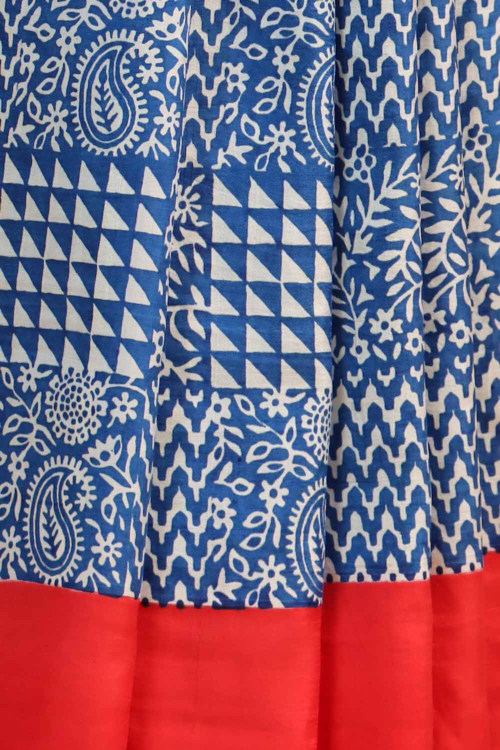 Multicolored Pure Silk Printed Saree image number null