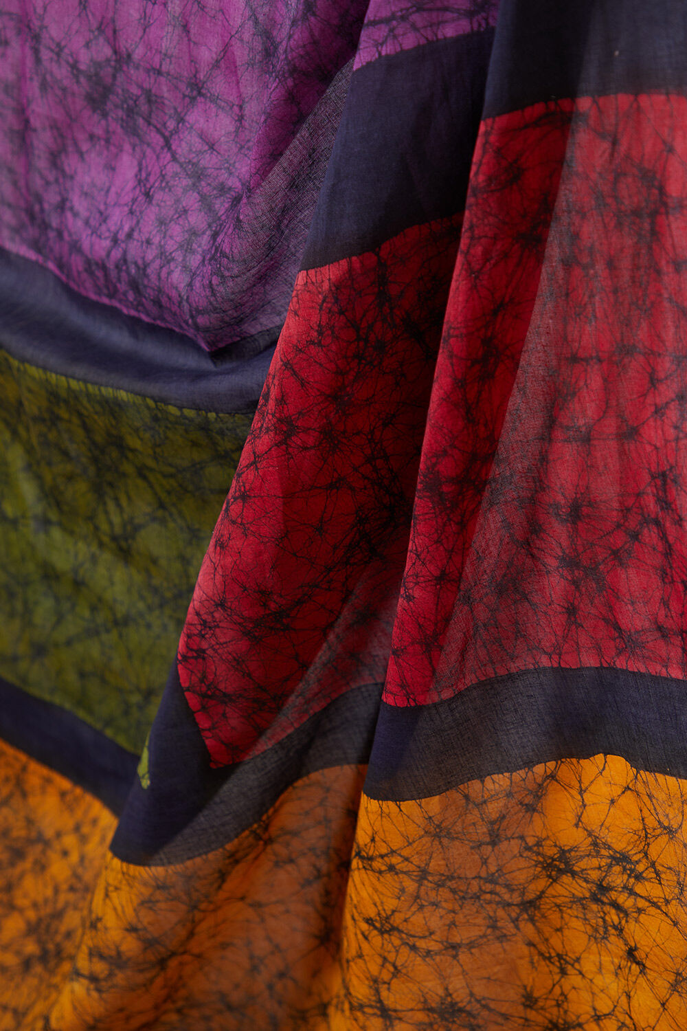 Black Pure Cotton Batik Saree image number null