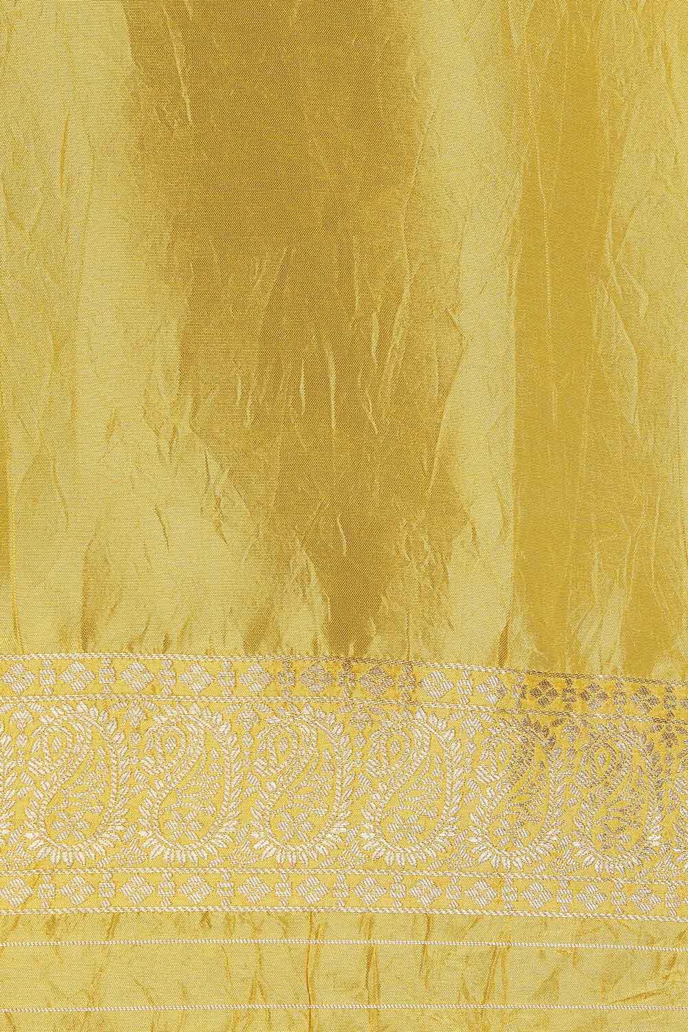 Yellow Luxe Woven Saree image number null