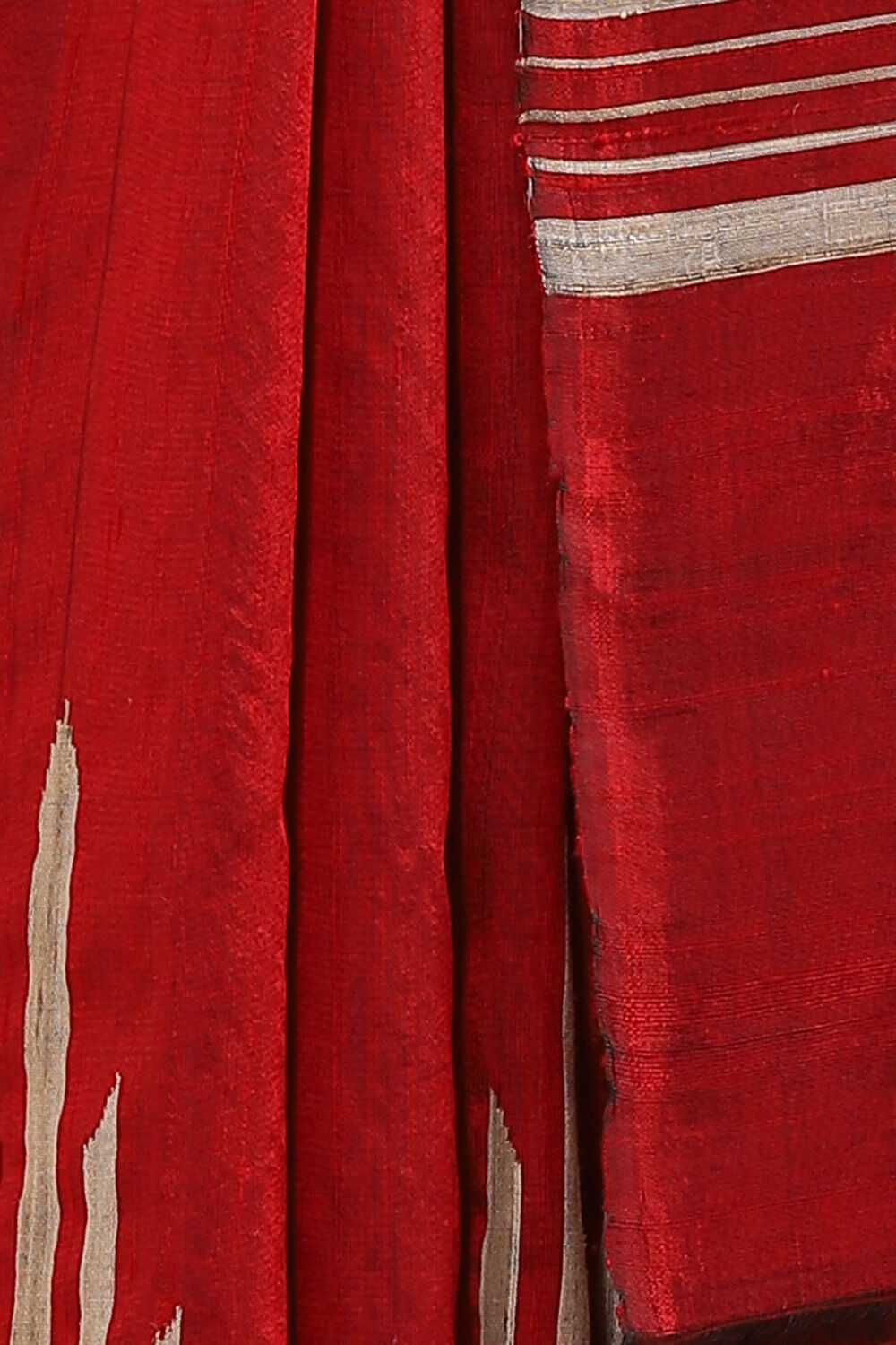 Dark Pure Red Silk Woven Saree image number null