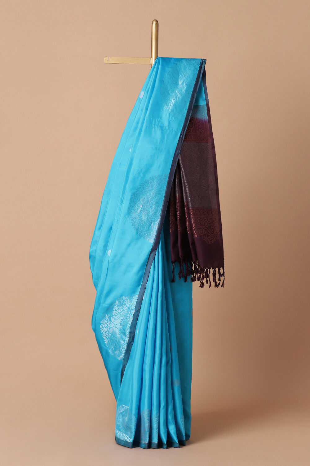 Blue Pure Silk South Saree image number null
