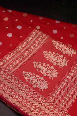 Red Banaras Silk Saree image number