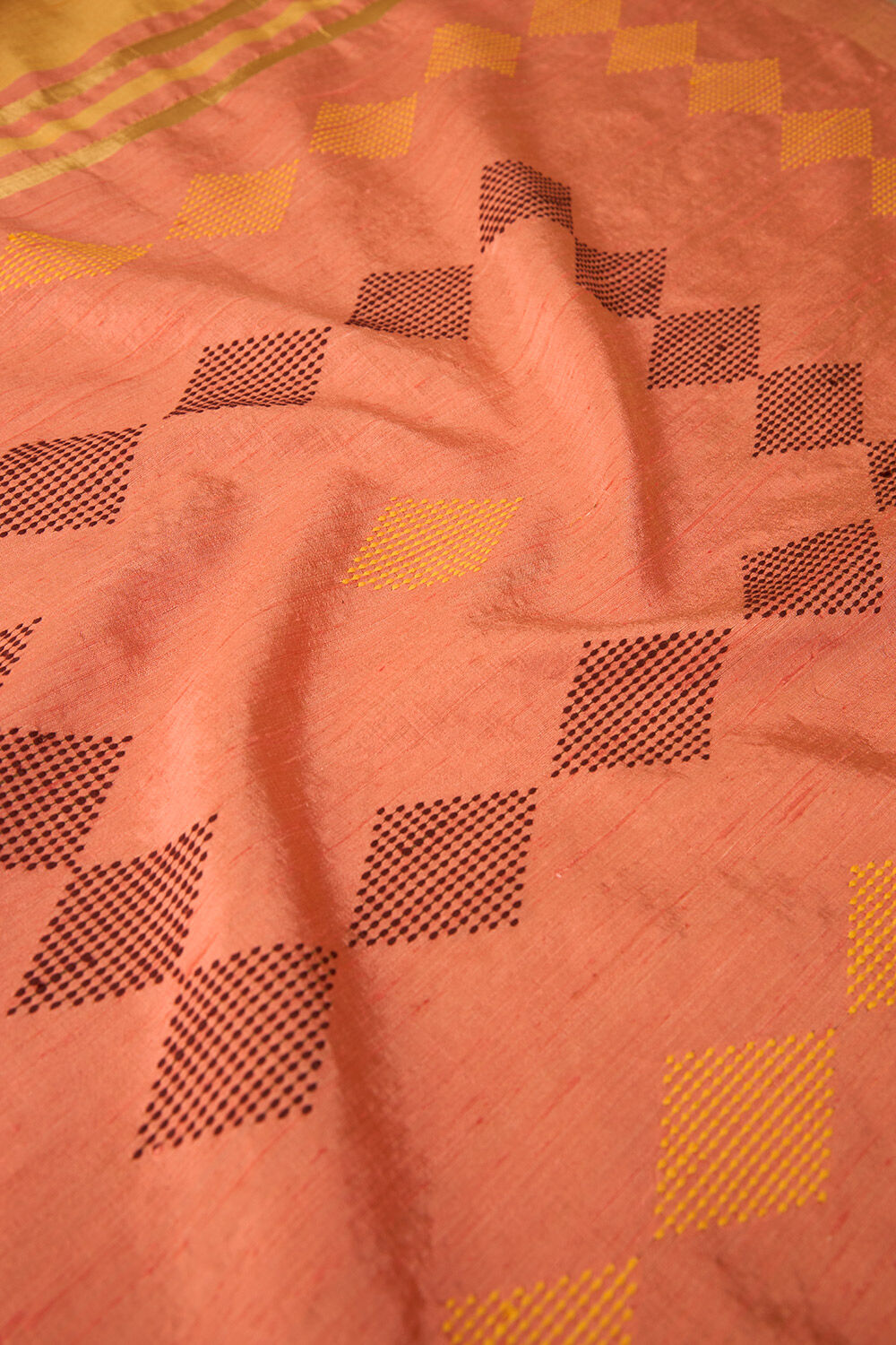 Dark Yellow Bhagalpur Woven Pure Silk Saree image number null
