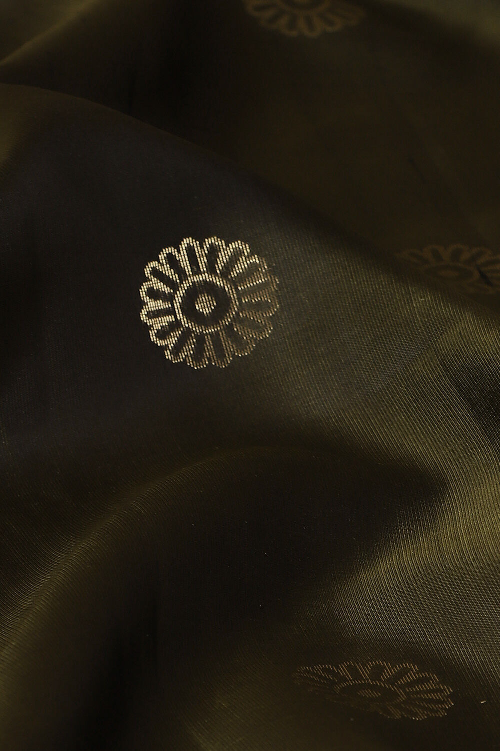 Dark Green Pure Silk South Saree image number null