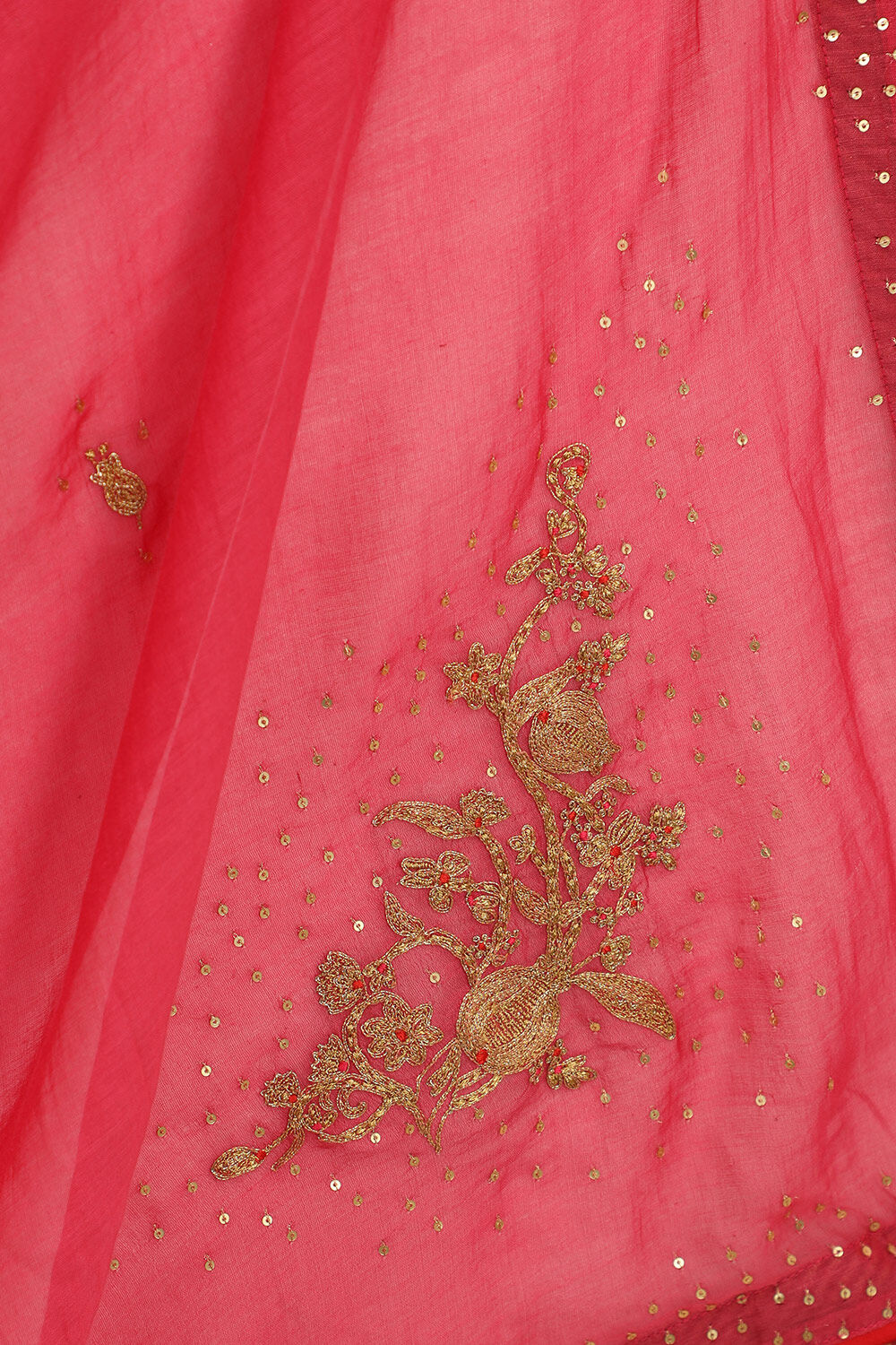 Multicoloured Pure Silk Cotton Embroidery Saree image number null