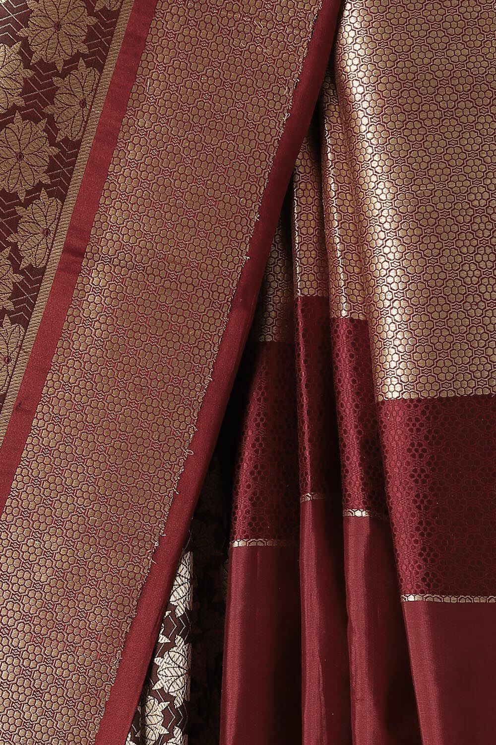 Red Pure Silk Banarasi Brocade Saree image number null