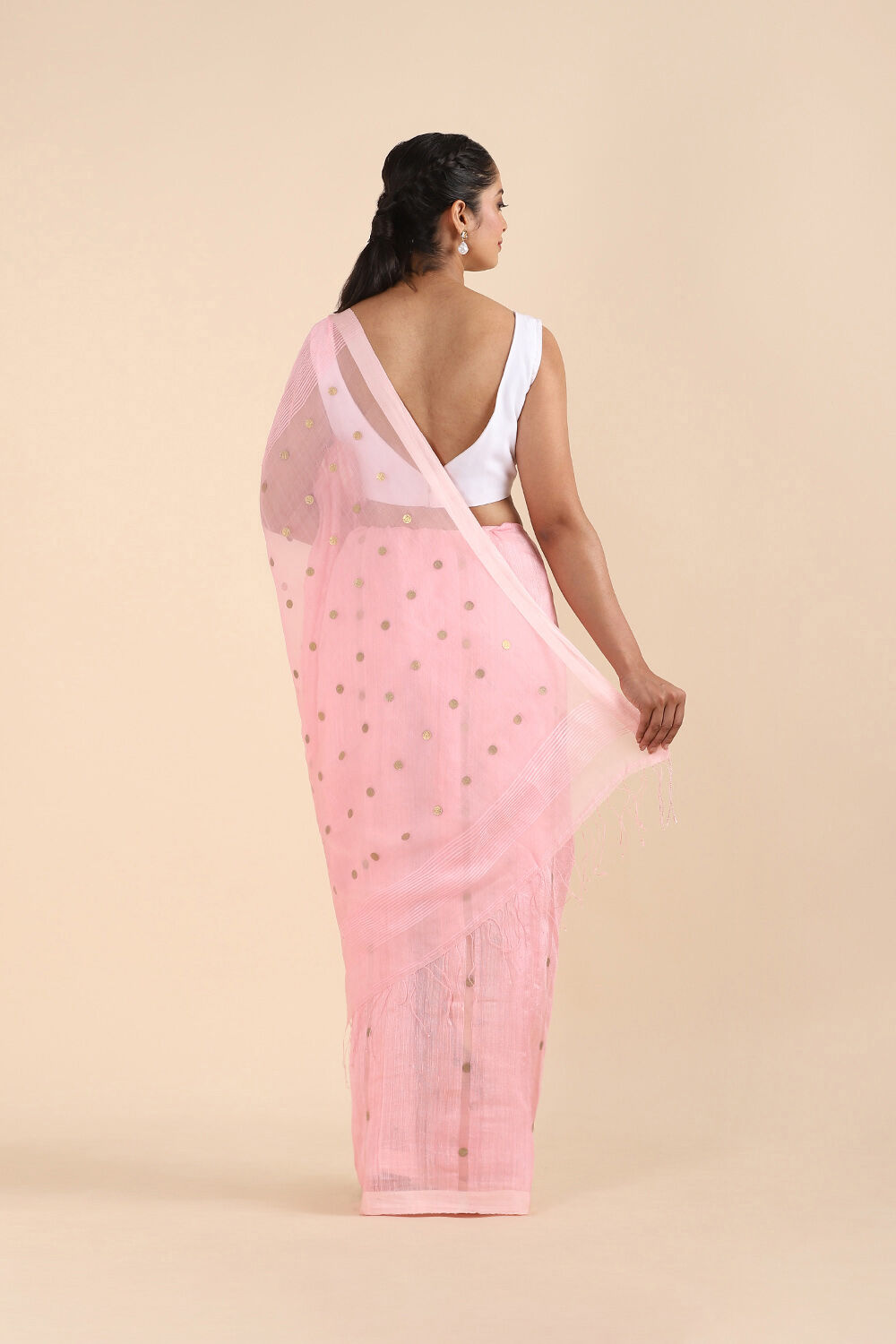 Pink Pure Silk Vanya Bengal Saree image number null