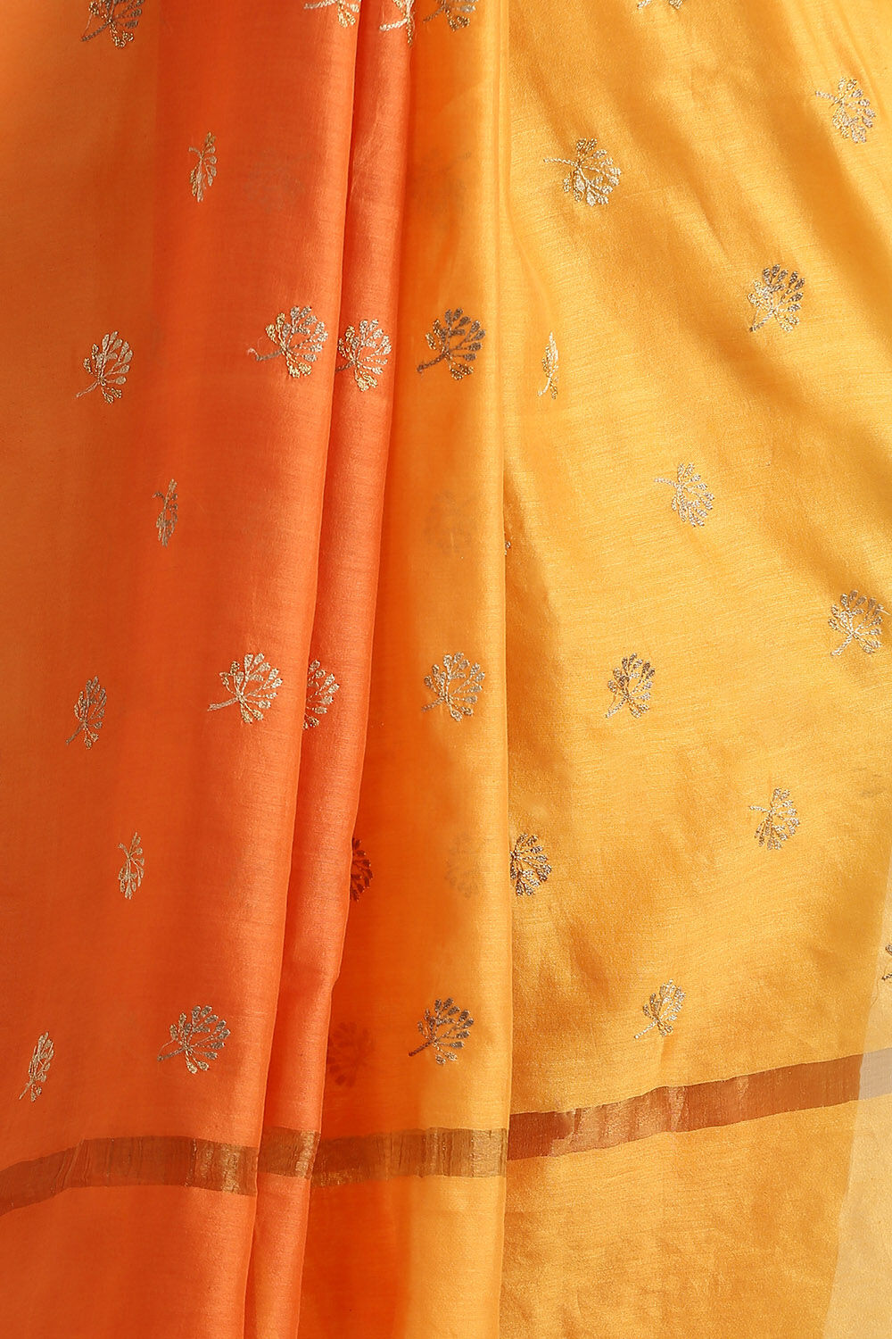 Yellow Pure Silk Cotton Embroidered Saree image number null