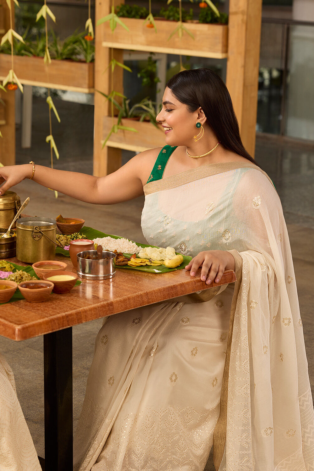 Off White Silk Cotton Embroidery Saree Taneira Online Store
