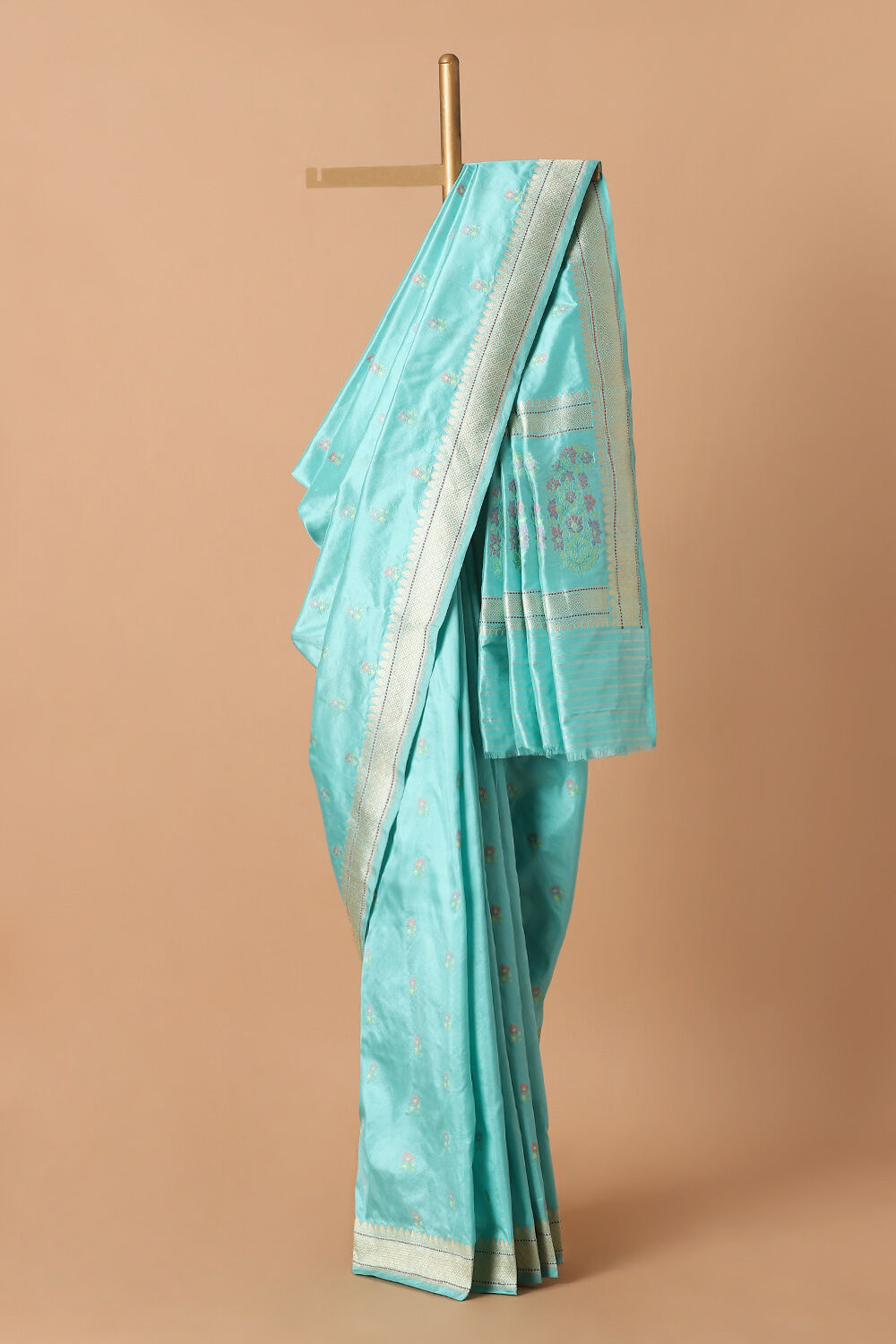 Light Blue Pure Silk Banarasi Saree image number null