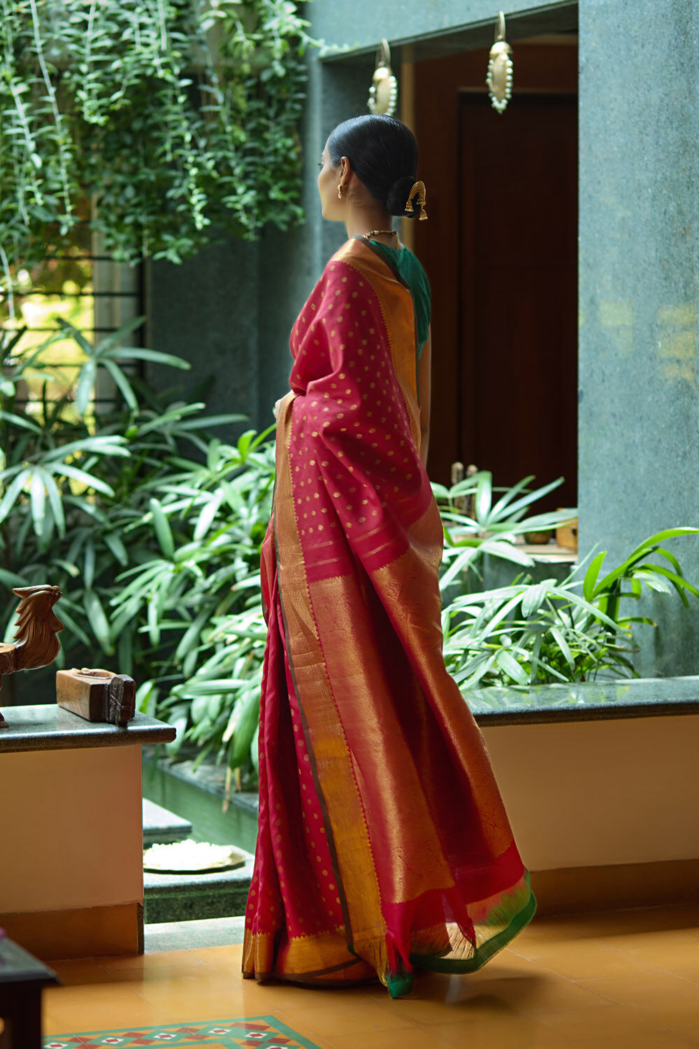 Red Woven Pure Silk Kanjivaram Saree image number null