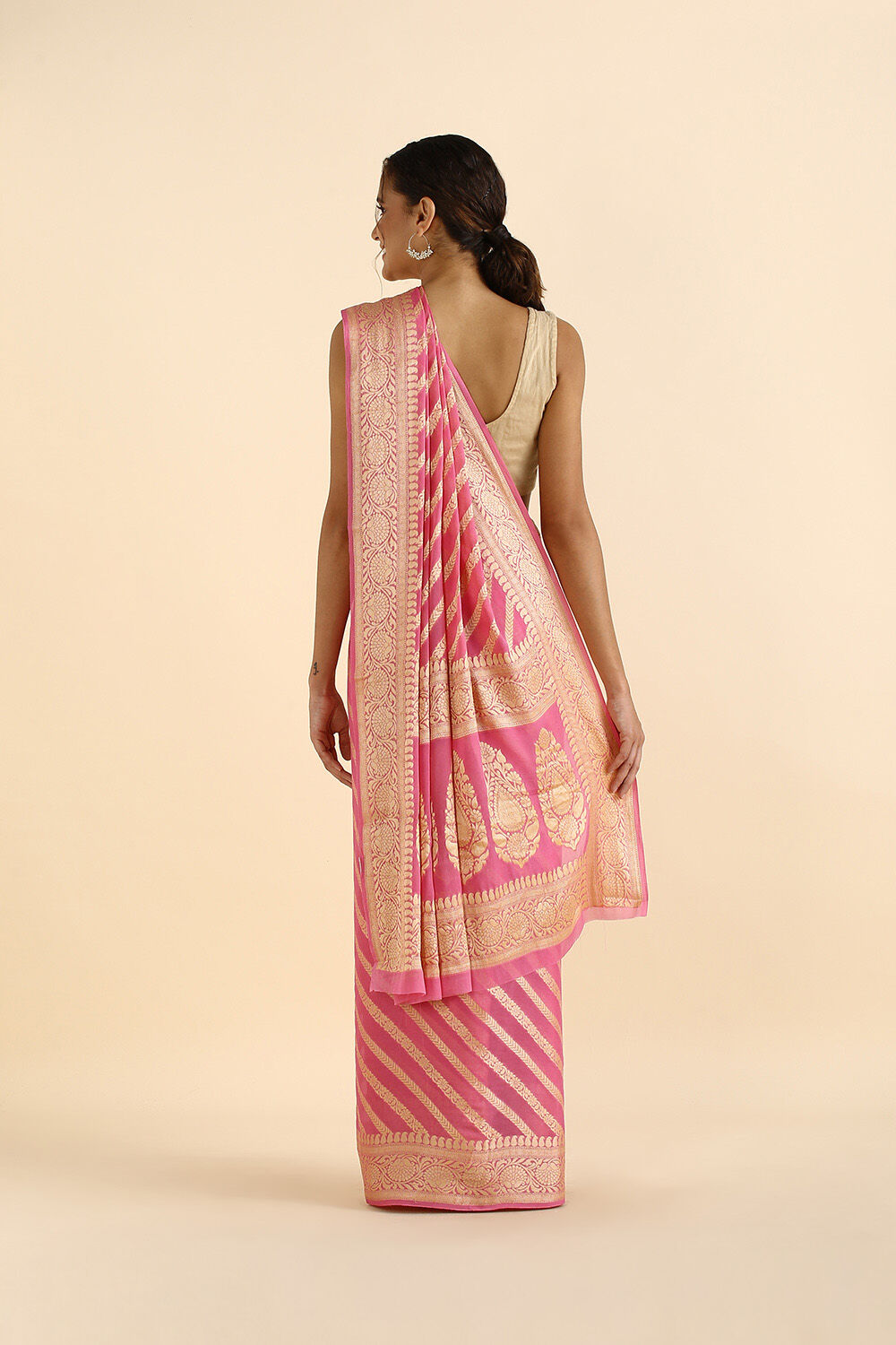 Pink Pure Georgette Banarasi Saree image number null