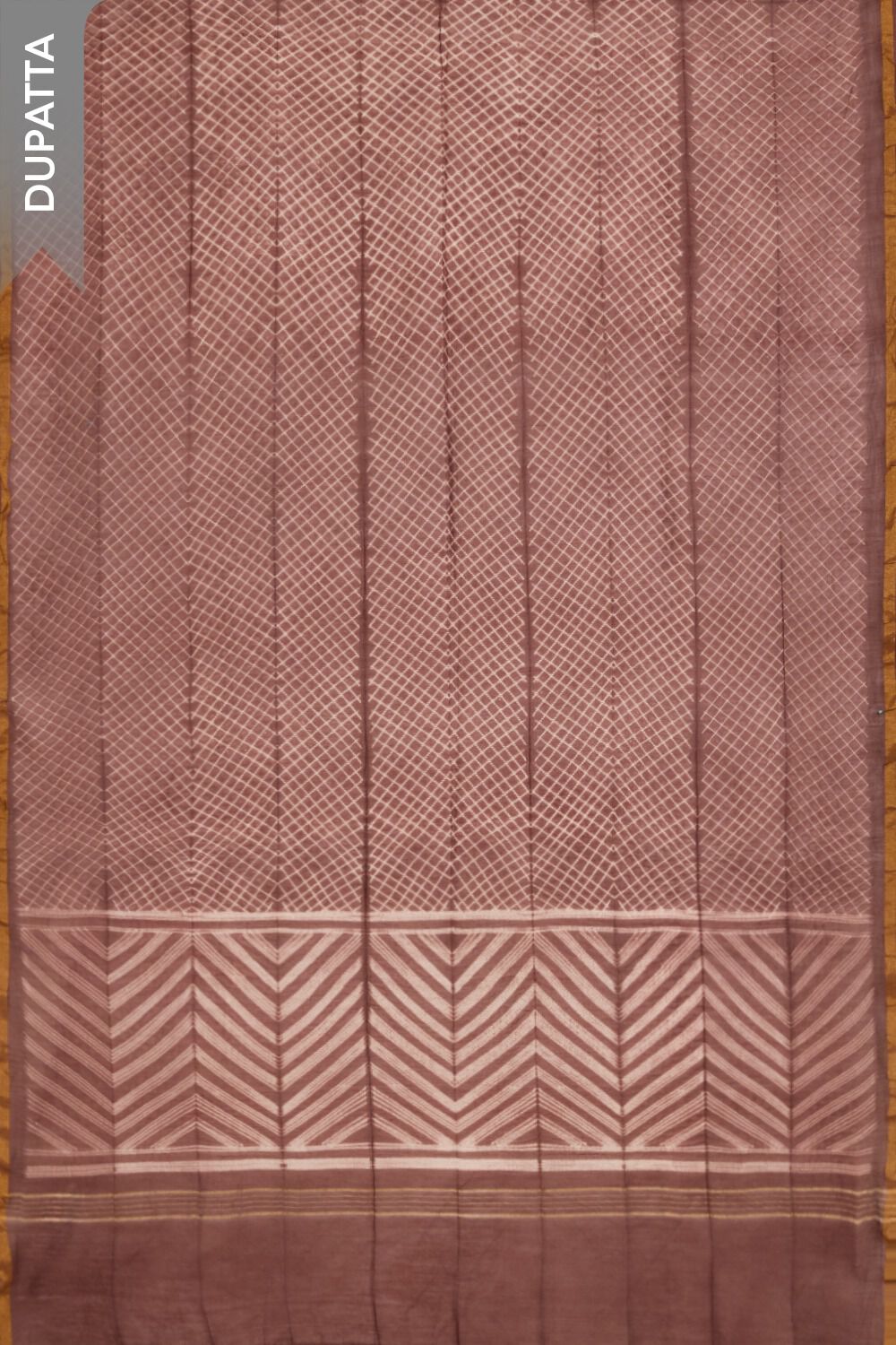 Brown Pure Silk Cotton Tie & Dye Shibori Unstitched Suit Set image number null