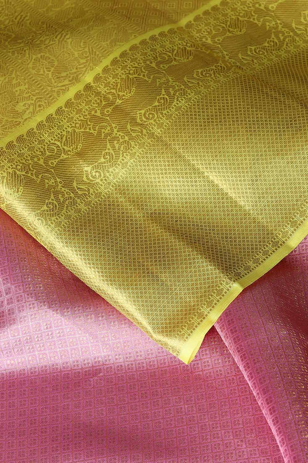 Pink Pure Silk Kanjivaram Saree image number null