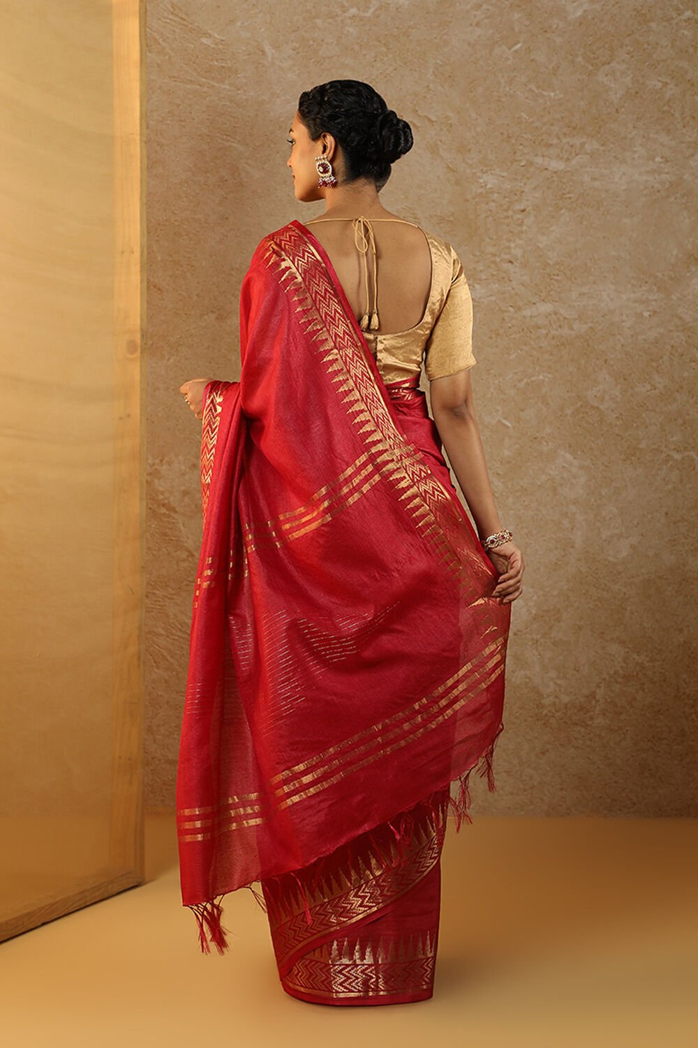 Navy Chattisgarh Woven Pure Tussar Silk Saree image number null