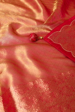 Pink  Viscose Tissue Woven Saree thumbnail image number null