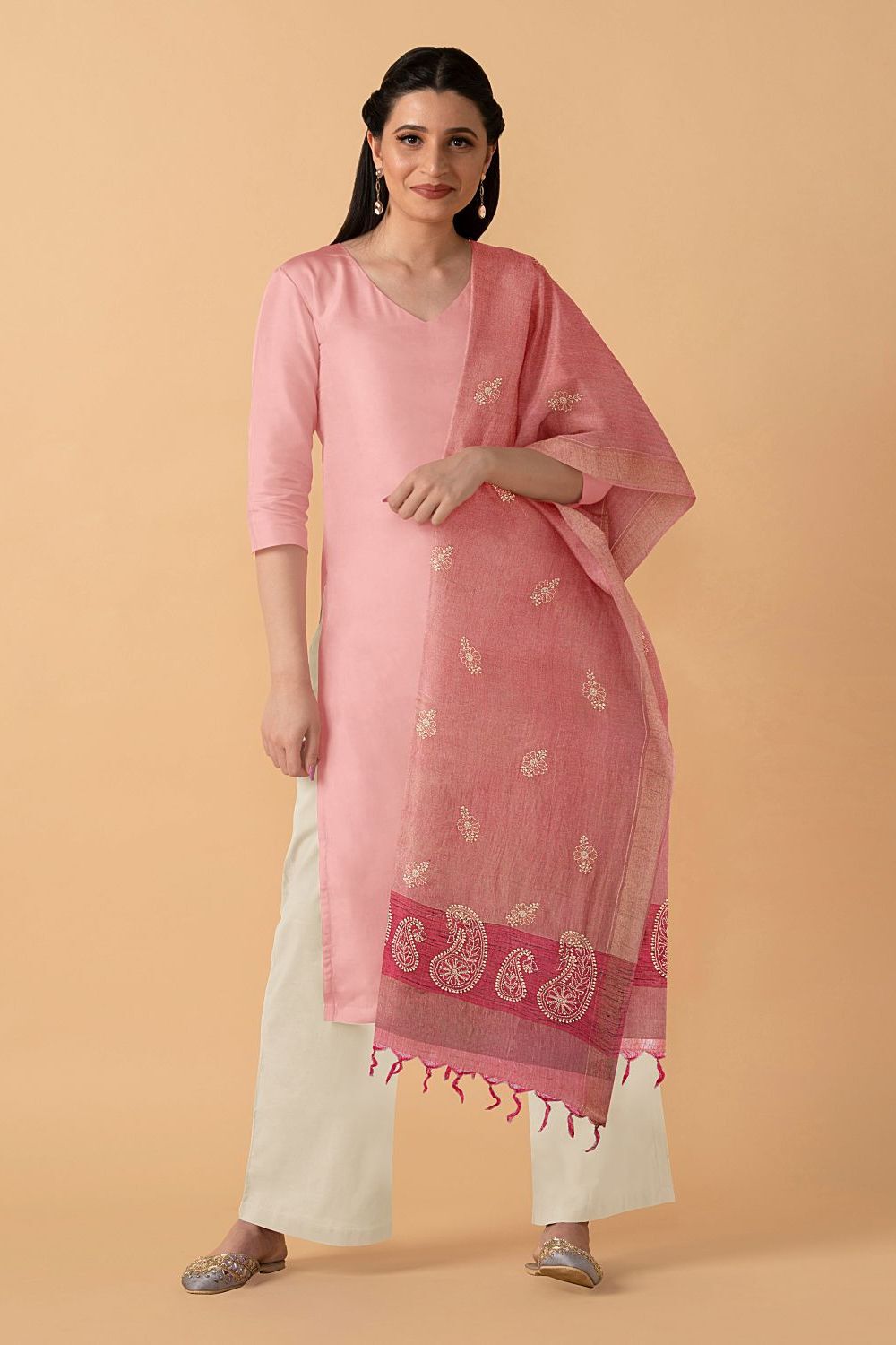 Black Bagru Cotton Dupatta image number null