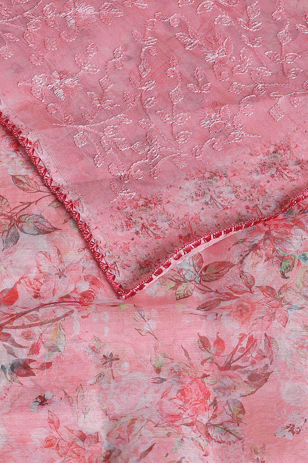 Pink Pure Embroidered Saree image number null