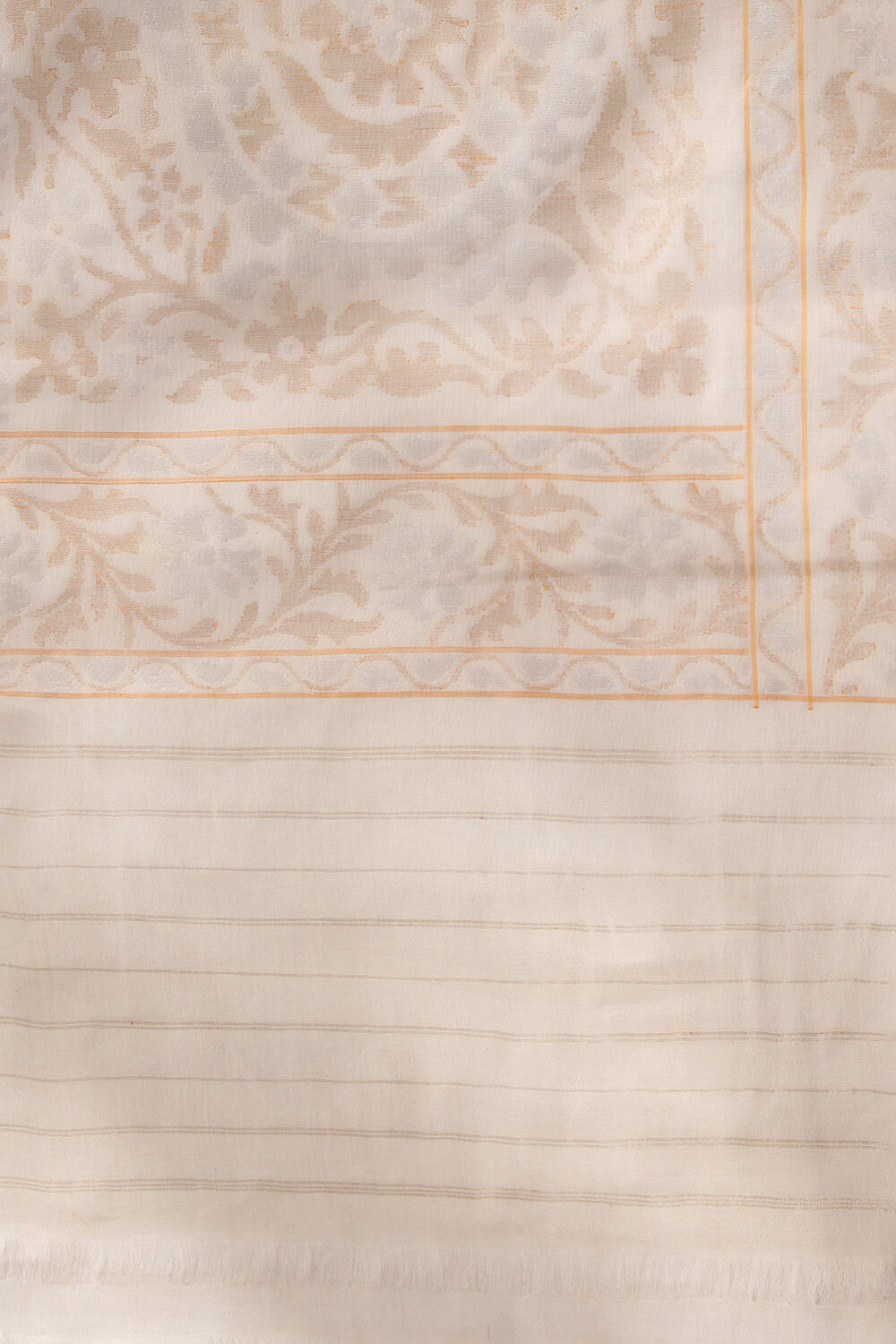 White Pure Cotton Shwetambari Banarasi Saree image number null