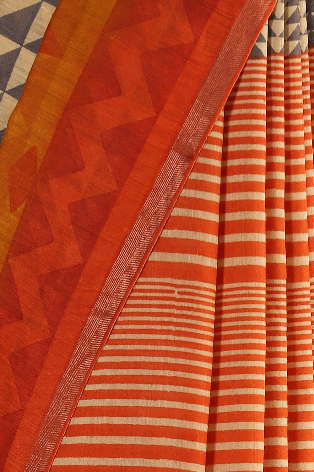 Grey Pure Tussar Vanya Printed Saree image number null